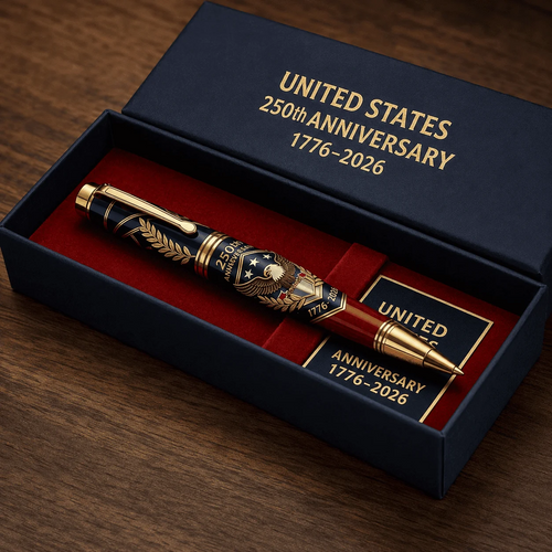 🖊100% Handmade U.S. 250th Anniversary Pen | Crafted From Real Titanium Alloy & Bullet Casing(𝐃𝐚𝐧𝐢𝐞𝐥 𝐁𝐫𝐨𝐨𝐤𝐬 𝐇𝐚𝐧𝐝𝐦𝐚𝐝𝐞®)