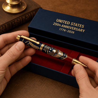 🖊100% Handmade U.S. 250th Anniversary Pen | Crafted From Real Titanium Alloy & Bullet Casing(𝐃𝐚𝐧𝐢𝐞𝐥 𝐁𝐫𝐨𝐨𝐤𝐬 𝐇𝐚𝐧𝐝𝐦𝐚𝐝𝐞®)