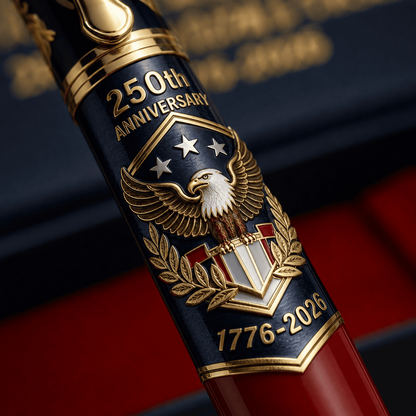 🖊100% Handmade U.S. 250th Anniversary Pen | Crafted From Real Titanium Alloy & Bullet Casing(𝐃𝐚𝐧𝐢𝐞𝐥 𝐁𝐫𝐨𝐨𝐤𝐬 𝐇𝐚𝐧𝐝𝐦𝐚𝐝𝐞®)