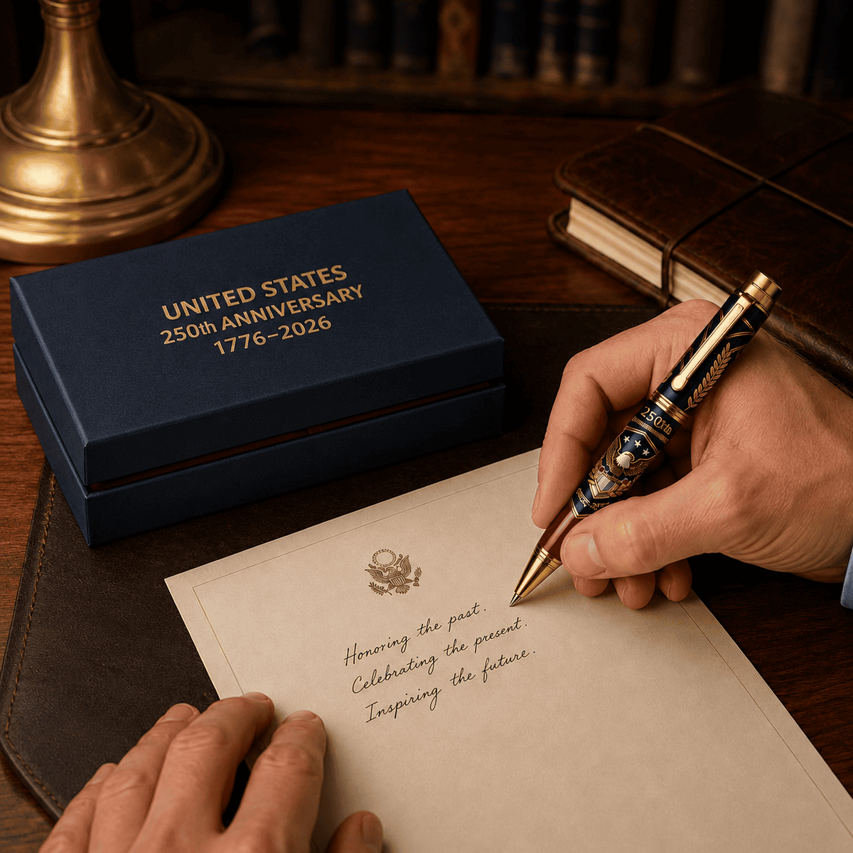 🖊100% Handmade U.S. 250th Anniversary Pen | Crafted From Real Titanium Alloy & Bullet Casing(𝐃𝐚𝐧𝐢𝐞𝐥 𝐁𝐫𝐨𝐨𝐤𝐬 𝐇𝐚𝐧𝐝𝐦𝐚𝐝𝐞®)