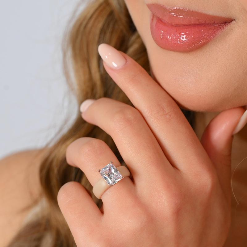 🔥Buy 1 Get 1 Free🔥ANNRANIC Silicone Ring – Emerald Cut CZ | Patent-Pending Design