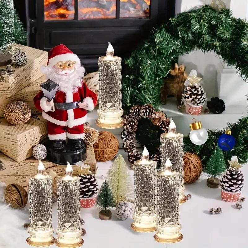 ✨🕯️LED Crystal Candle Lights 🌈 Battery Operated with 6 Hour Timer