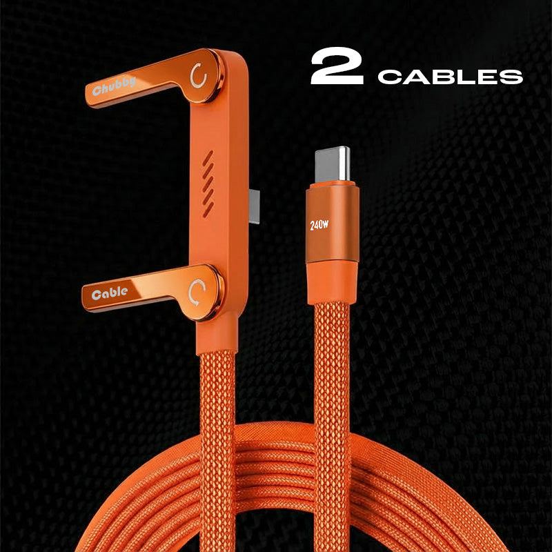 ChubbyCable Eternity™-  240W Braided Fast Charge Cable With Built-in Phone Stand