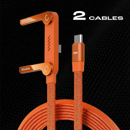 ChubbyCable Eternity™-  240W Braided Fast Charge Cable With Built-in Phone Stand