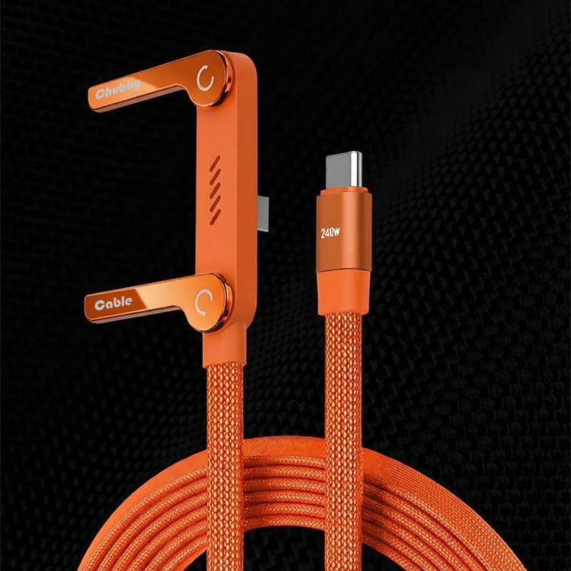 ChubbyCable Eternity™-  240W Braided Fast Charge Cable With Built-in Phone Stand