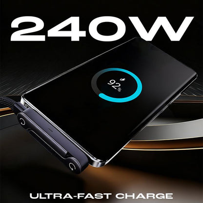 ChubbyCable Eternity™-  240W Braided Fast Charge Cable With Built-in Phone Stand