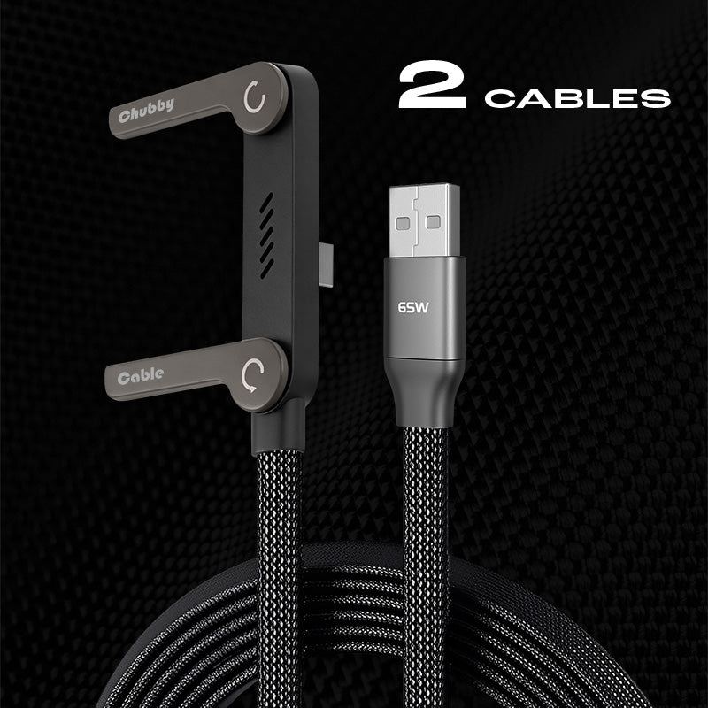 ChubbyCable Eternity™-  240W Braided Fast Charge Cable With Built-in Phone Stand