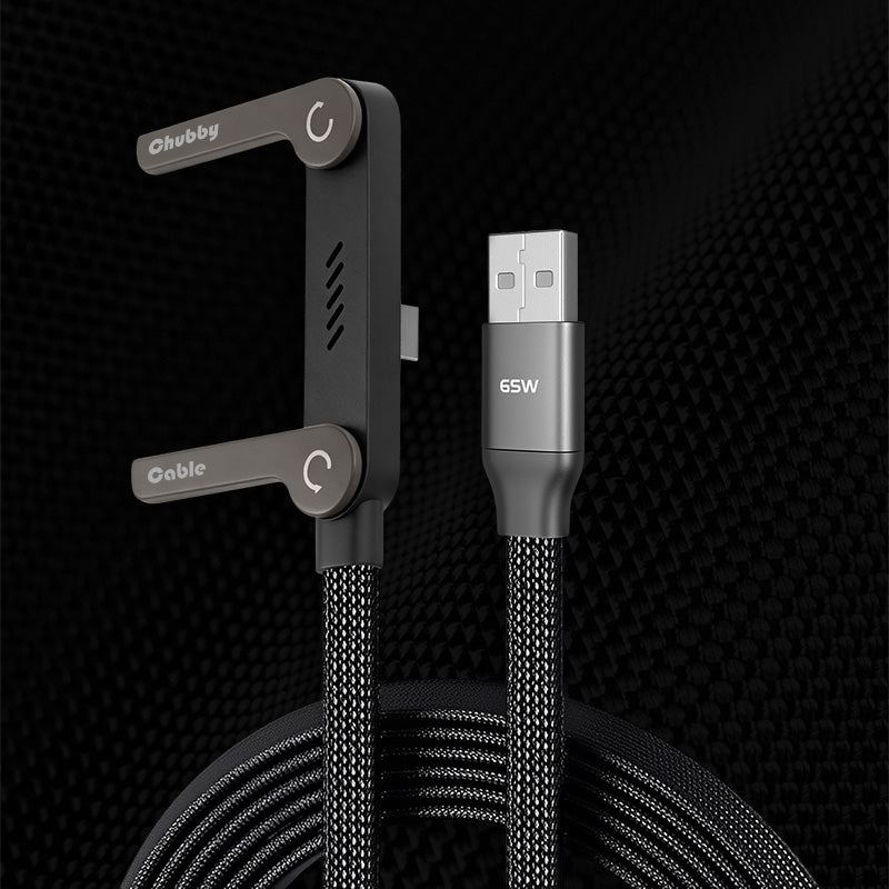 ChubbyCable Eternity™-  240W Braided Fast Charge Cable With Built-in Phone Stand