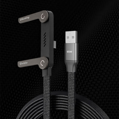 ChubbyCable Eternity™-  240W Braided Fast Charge Cable With Built-in Phone Stand