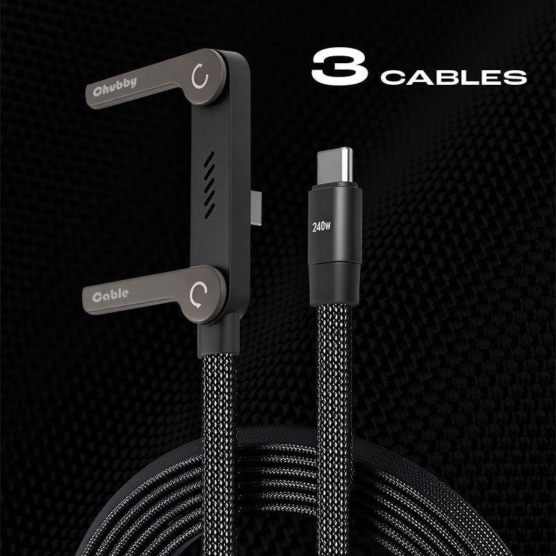 ChubbyCable Eternity™-  240W Braided Fast Charge Cable With Built-in Phone Stand