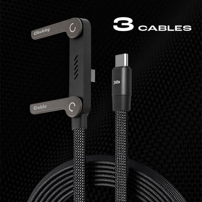 ChubbyCable Eternity™-  240W Braided Fast Charge Cable With Built-in Phone Stand