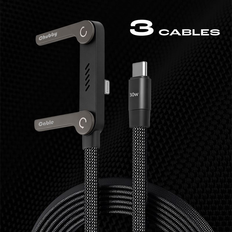ChubbyCable Eternity™-  240W Braided Fast Charge Cable With Built-in Phone Stand