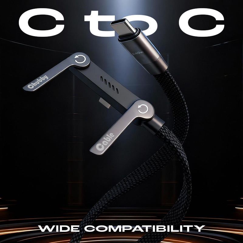ChubbyCable Eternity™-  240W Braided Fast Charge Cable With Built-in Phone Stand