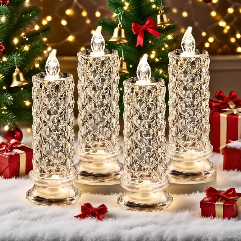 ✨🕯️LED Crystal Candle Lights 🌈 Battery Operated with 6 Hour Timer