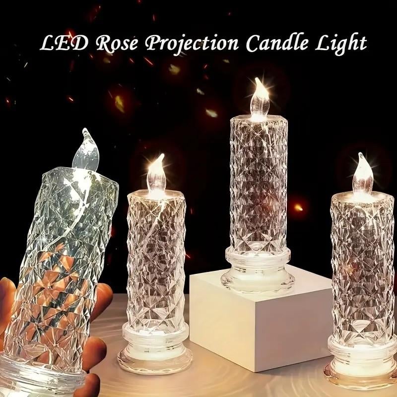 ✨🕯️LED Crystal Candle Lights 🌈 Battery Operated with 6 Hour Timer