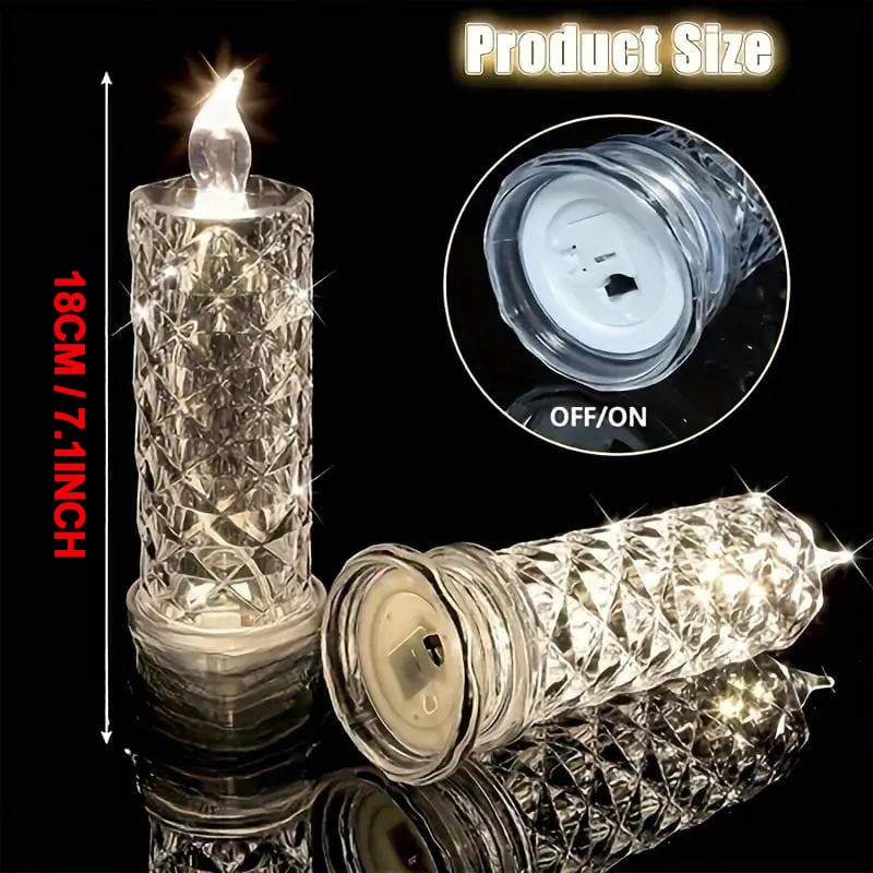 ✨🕯️LED Crystal Candle Lights 🌈 Battery Operated with 6 Hour Timer