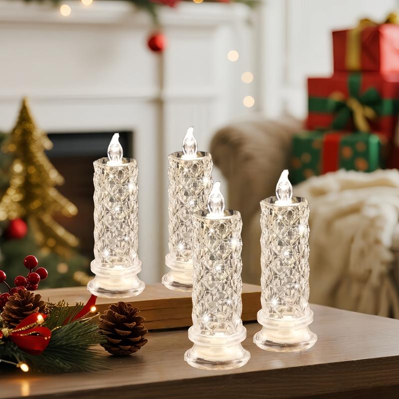 ✨🕯️LED Crystal Candle Lights 🌈 Battery Operated with 6 Hour Timer
